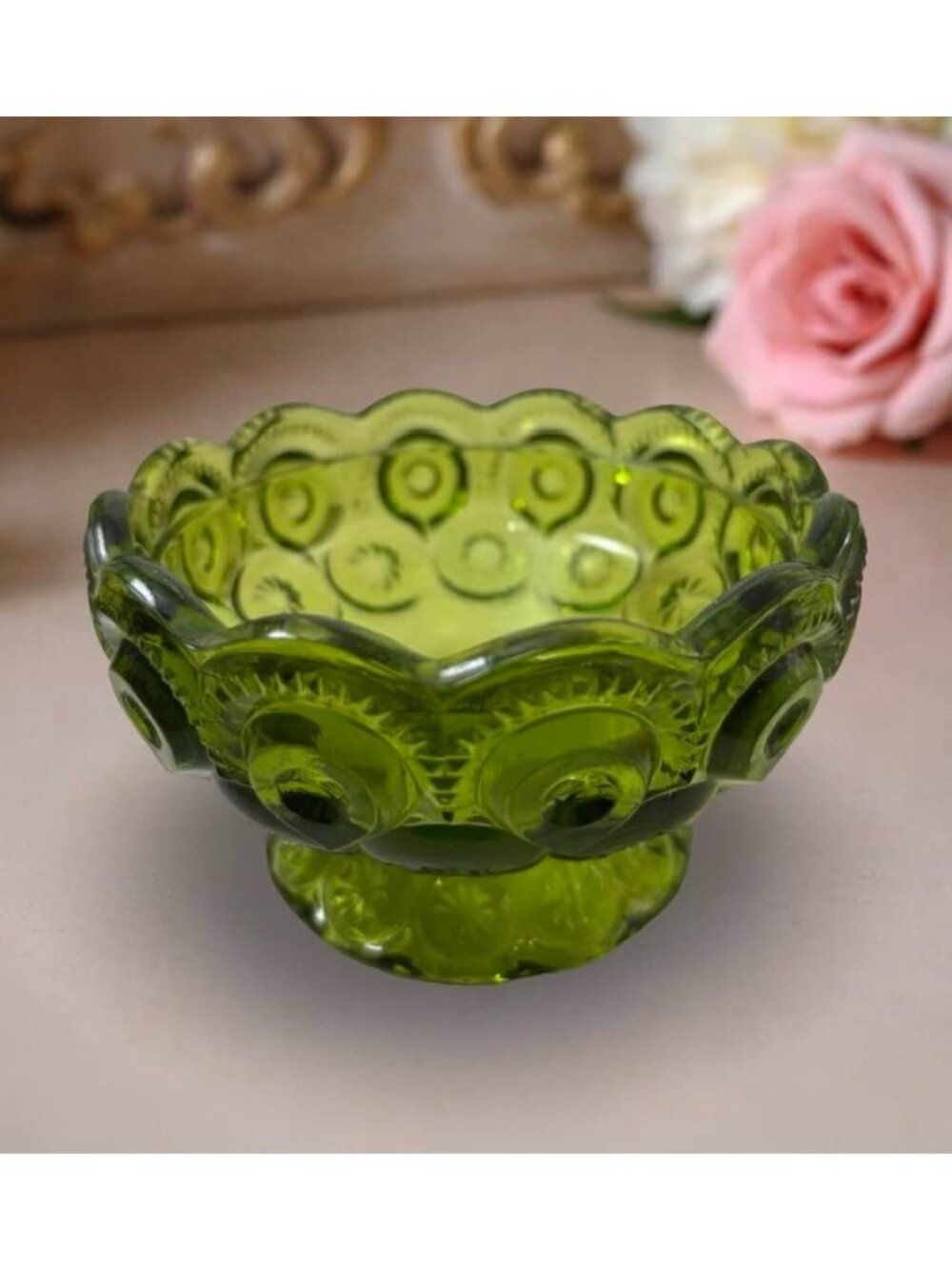 L E Smith Green Stars & Bars Glass Fairy Lamp Base Only - Picture 3 of 6